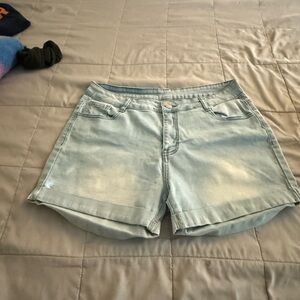 Women's Light Blue Denim Shorts
